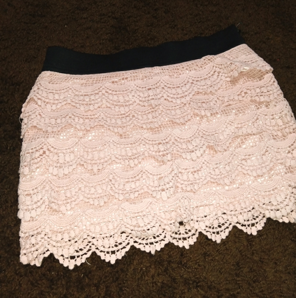 Pink mini skirt